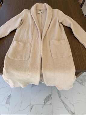 Babaton Open-Front Shawl Collar Cardigan - Light Cream